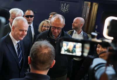 Image for Germany's Merz arrives in Kyiv to finalize drone deal, release aid