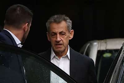 Image for Former French president Sarkozy leaves home in Paris to start prison sentence
