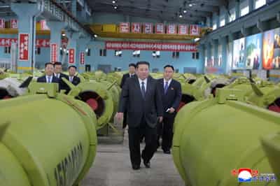 Image for North Korea's Kim Jong Un oversees cruise missile launches