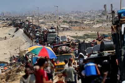 Image for Israel opens new route out of Gaza City, death toll passes 65,000