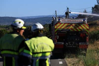 Image for Firefighters battle wildfire in southern France