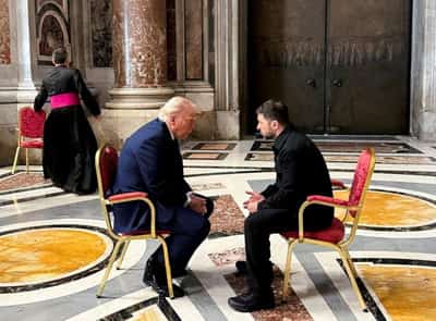 Image for Zelenskiy says he discussed air defence, sanctions with Trump in Vatican meeting