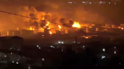 Image for Ukrainian drones spark new blaze at Russian port of Tuapse