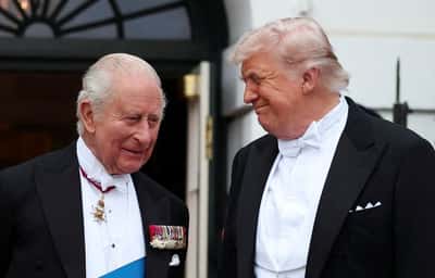 Image for As Trump greets Charles, the White House calls them 'TWO KINGS'