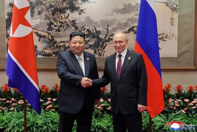Image for North Korea's Kim, Russia's Putin reaffirm ties on Korean Liberation Day
