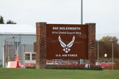 Image for Two men arrested at UK airbase used by US released on bail