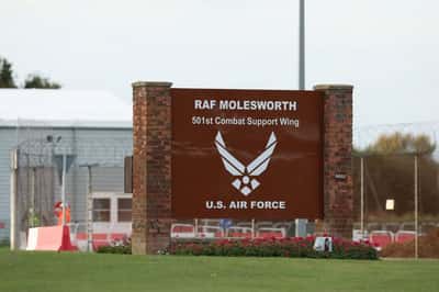 Image for Two men arrested at UK airbase used by US released on bail