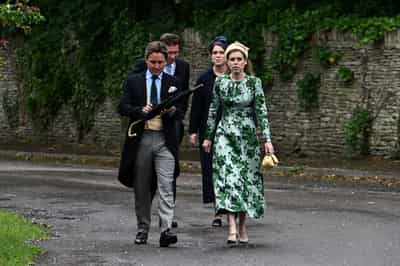 Image for British royals gather for wedding of Princess Anne's son