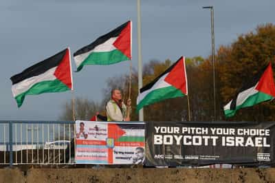 Image for Soccer-Eleven arrested amid protests ahead of Villa's game against Israel's Maccabi