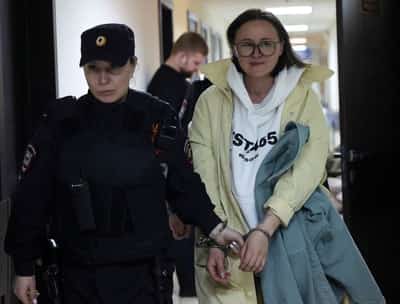 Image for Husband of jailed Russian playwright keeps lonely vigil in exile