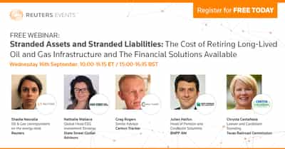 Image for Reuters Events Free Webinar – Stranded Liabilities and Stranded Assets