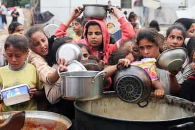 Image for Aid trucks enter Gaza after delays, as pressure mounts on Israel