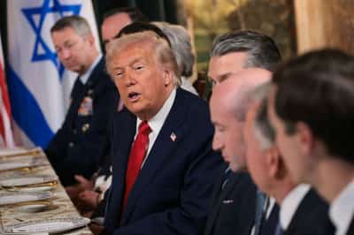 Image for Trump says Hamas must give up weapons or be 'blown away'