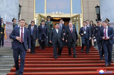 Image for North Korea’s Kim voices full support for Russia, sends National Day message to Putin, KCNA says