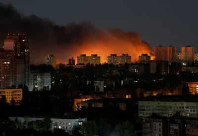 Image for Russia says its big overnight strikes on Ukraine hit military factories and three ships