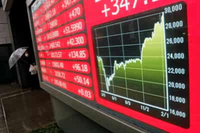 Image for Asian stocks step back from record highs on rising bond yields, weak U.S. data