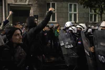 Image for Serbian police detain 37 after anti-government clashes