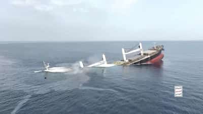Image for Russian crew member of ship sunk by Houthi militants undergoing treatment in Yemen
