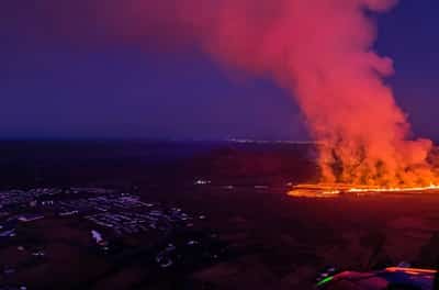 Image for Iceland volcano recedes after ‘black day’ of town fires
