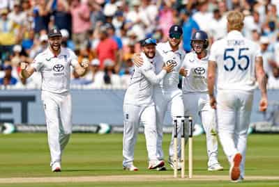 Image for Cricket-England fined, docked two WTC points for slow over rate at Lord's