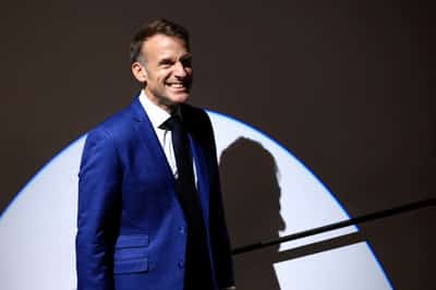 Image for France's Macron visits Syria, in first trip by an EU head of state since Assad toppled