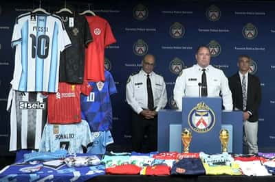 Image for Soccer-Toronto police seize $2.5 million worth of fake soccer gear ahead of World Cup