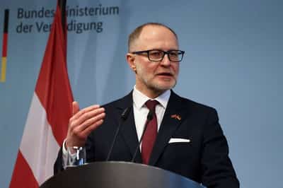 Image for Latvian defence minister resigns after Ukrainian drones hit oil tanks