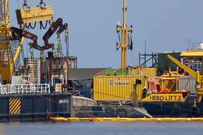 Image for Tycoon Mike Lynch's sunken superyacht raised towards surface ahead of final lift