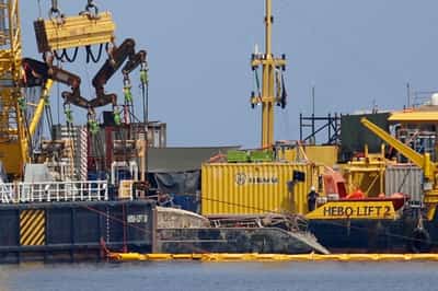 Image for Tycoon Mike Lynch's sunken superyacht raised towards surface ahead of final lift