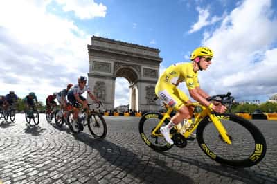 Image for Cycling-Pogacar wins record-equalling fifth Tour de France title, Van der Poel takes final stage