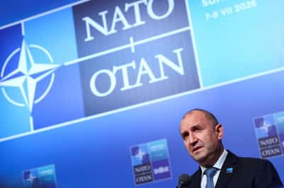 Image for Bulgaria's Radev says drone exploded in Bulgaria's airspace