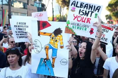 Image for 'Albania is not for sale', protesters say over Kushner-linked luxury resort near a protected wetland