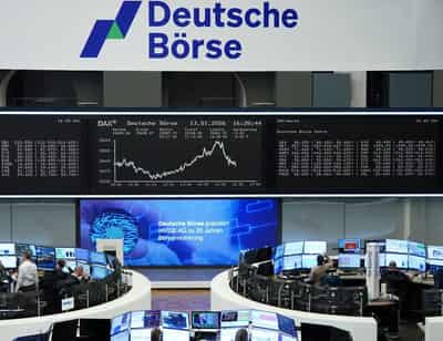 Image for European shares retreat from record highs as financials, industrials tumble