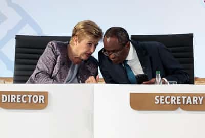 Image for IMF chief urges cooperation on AI and war risks, as US hails economic momentum