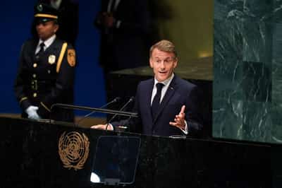 Image for In UN farewell, Macron denounces Trump's Gaza diplomacy as spectacle of shame