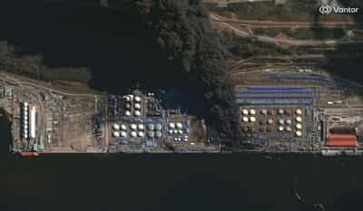 Image for Russia's Ust-Luga port damaged by Ukrainian drones, fire breaks out