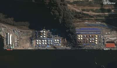 Image for Russia's Ust-Luga port damaged by Ukrainian drones, fire breaks out