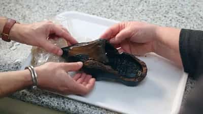 Image for Dutch discover rare 500-year old wooden shoe