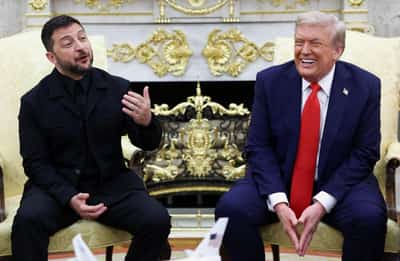 Image for Highlights of Zelenskiy's press conference after summit with Trump