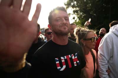 Image for UK anti-Islam activist Robinson briefly detained under terrorism laws