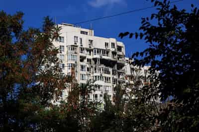 Image for Russian air attack damages multi-story residential building in Ukraine's Odesa, official says