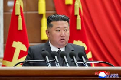 Image for North Korea's Kim inspects memorial for soldiers who died in Russia mission