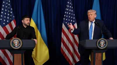 Image for Zelenskiy discusses US troop presence in Ukraine with Trump