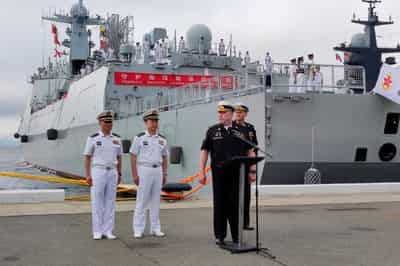 Image for Russian and Chinese navies carry out artillery and anti-submarine drills in Sea of Japan