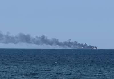 Image for Romania says ship heading to Ukraine struck off its coast