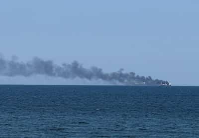 Image for Romania says ship heading to Ukraine struck off its coast