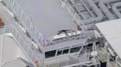 Image for Estonia images show machine guns on Russian LNG carrier in Baltic