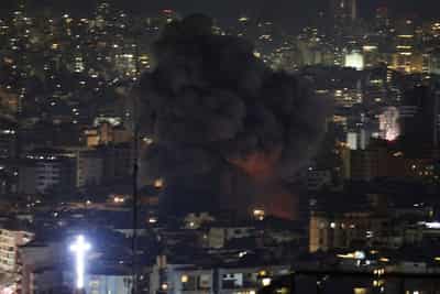 Image for Israeli strike on Beirut's southern suburbs, live footage shows