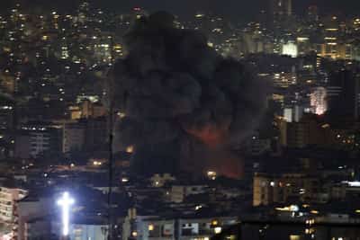 Image for Israeli strike on Beirut's southern suburbs, live footage shows