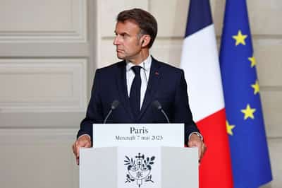Image for Explosions heard in Damascus during Macron visit, security source says
